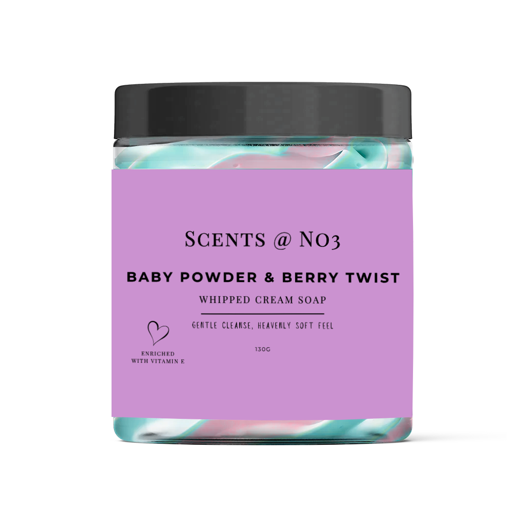 Baby Powder & Berry Twist Whipped Cream Soap