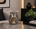 Gunmetal Grey Crackle Tealight Buner