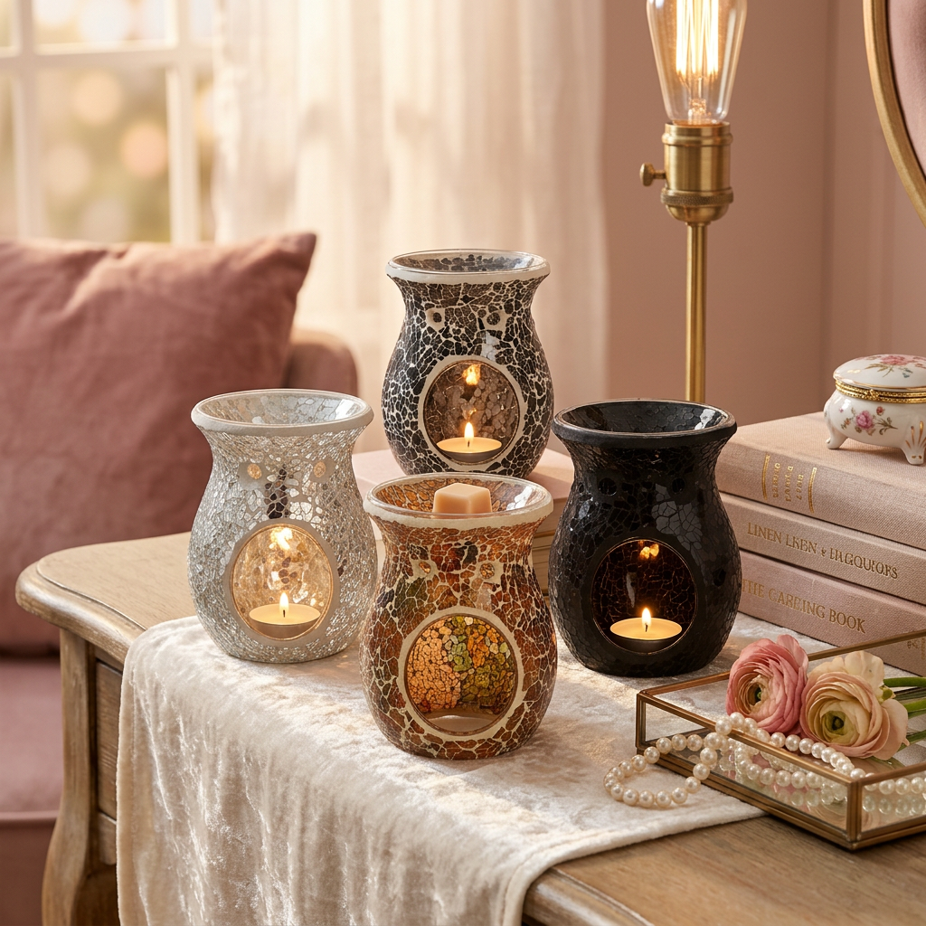 large crackle tealight burner