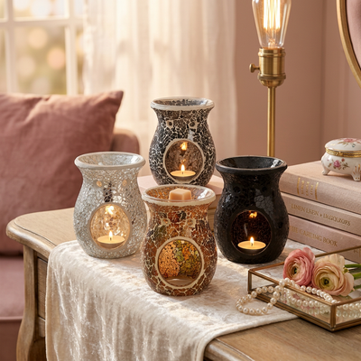 large crackle tealight burner