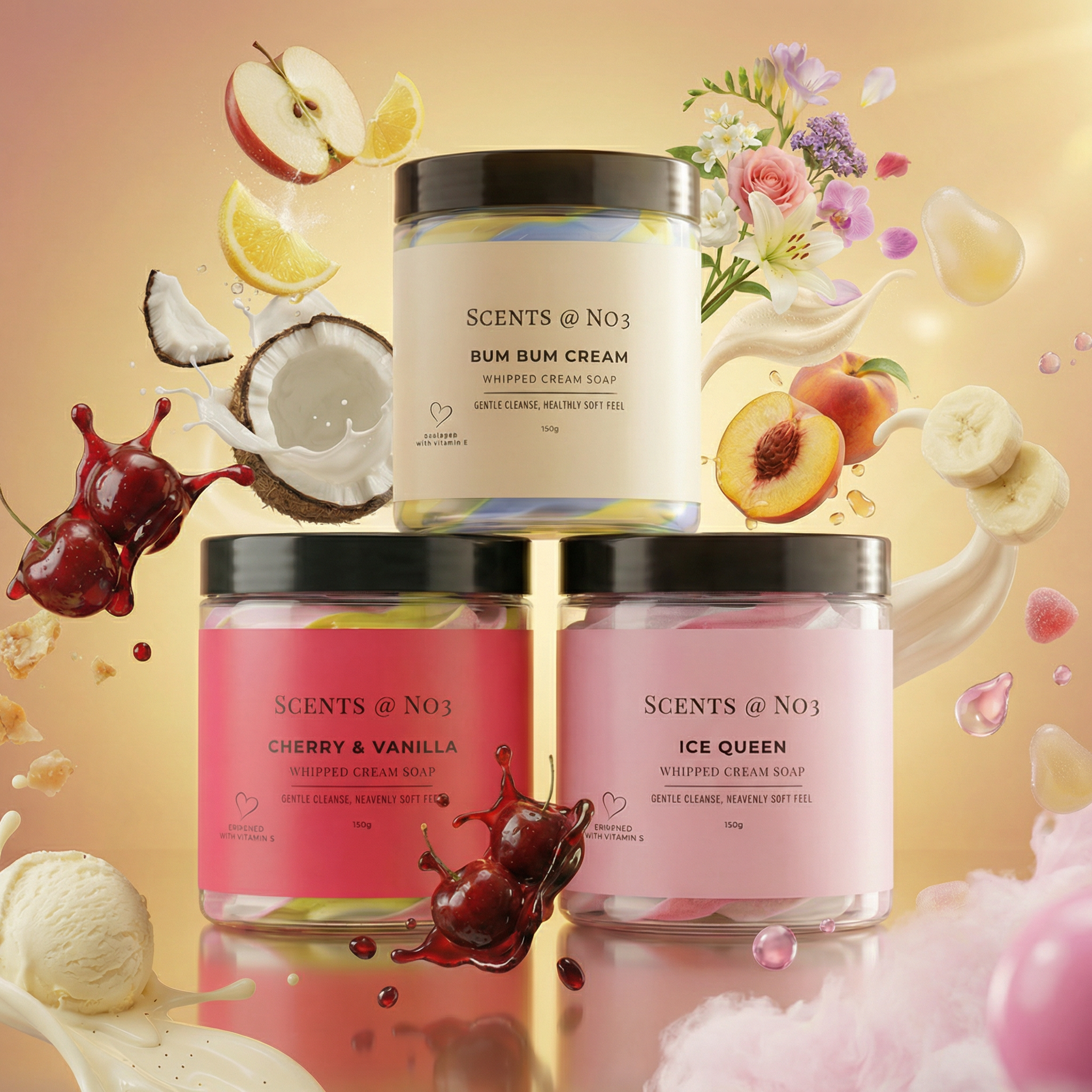 Mix & Match Whipped Cream Soap 3-Pack