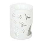 White Bee & Flower Cut Out Tealight Burner