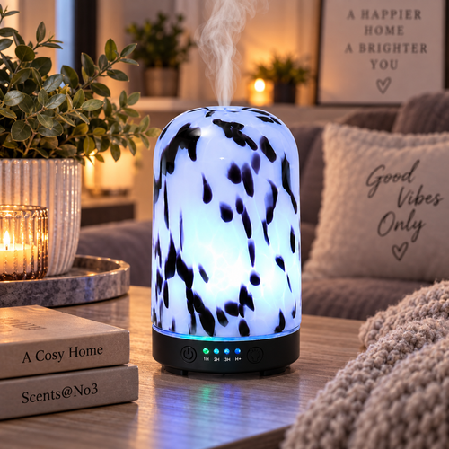 Tortoiseshell Glass Electric Diffuser — White