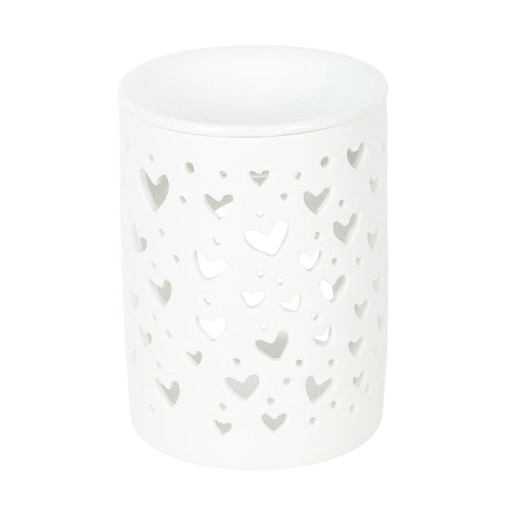 White Heart Cut Out Tealight Burner