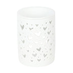 White Heart Cut Out Tealight Burner