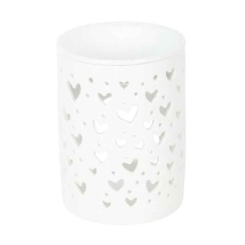 White Heart Cut Out Tealight Burner