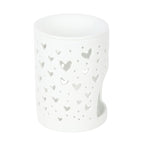 White Heart Cut Out Tealight Burner