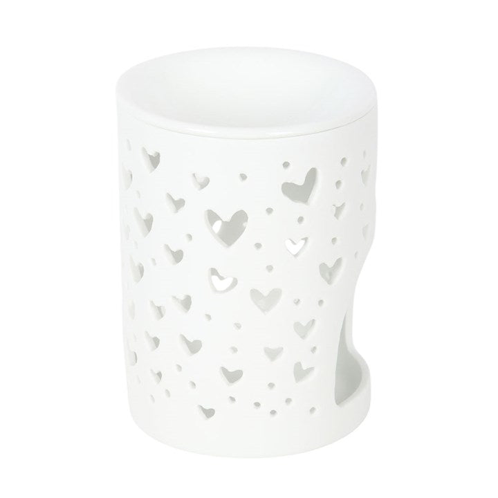 White Heart Cut Out Tealight Burner