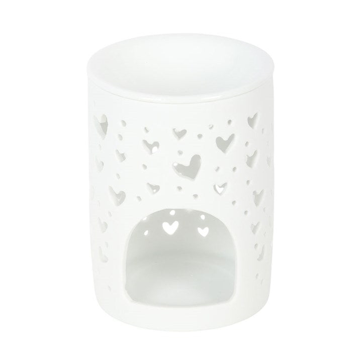 White Heart Cut Out Tealight Burner