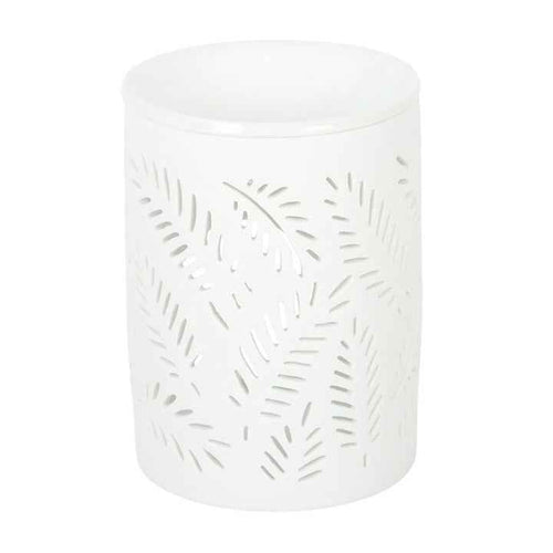 White Leafy Fern Cut Out Tealight Burner