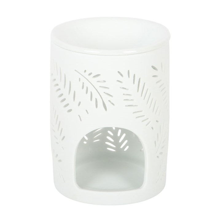 White Leafy Fern Cut Out Tealight Burner