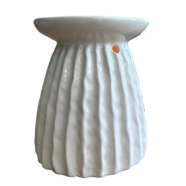 Organic Ribbed Ceramic Wax Burner