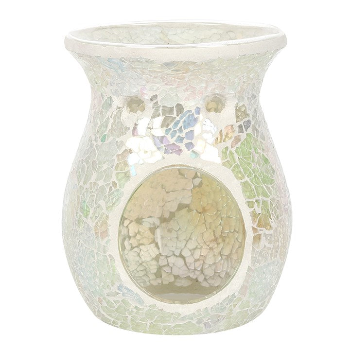 White Iridescent Crackle Wax Burner