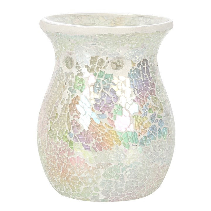 White Iridescent Crackle Wax Burner