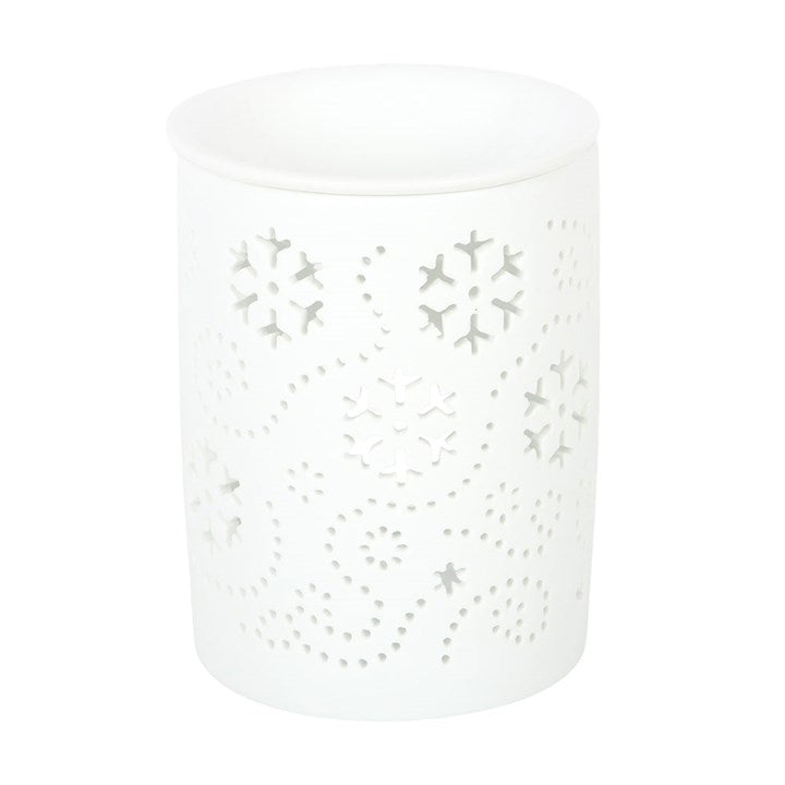 White Snowflake Cut Out Tealight Burner