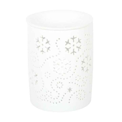 White Snowflake Cut Out Tealight Burner