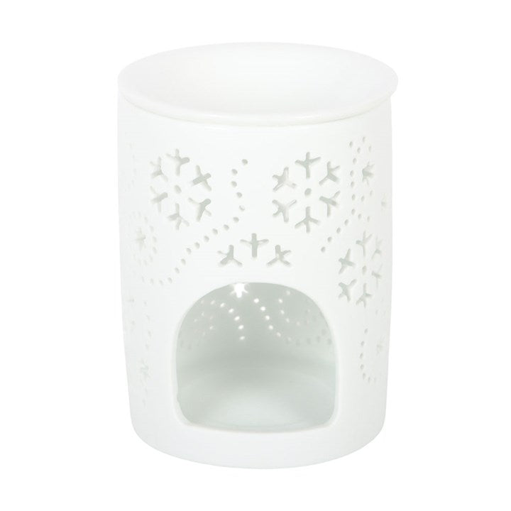 White Snowflake Cut Out Tealight Burner